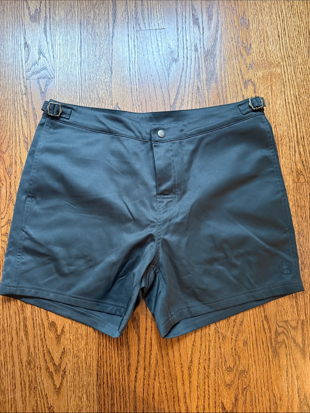 Men's Black Hybrid Shorts with Side Buckle Waist Adjusters